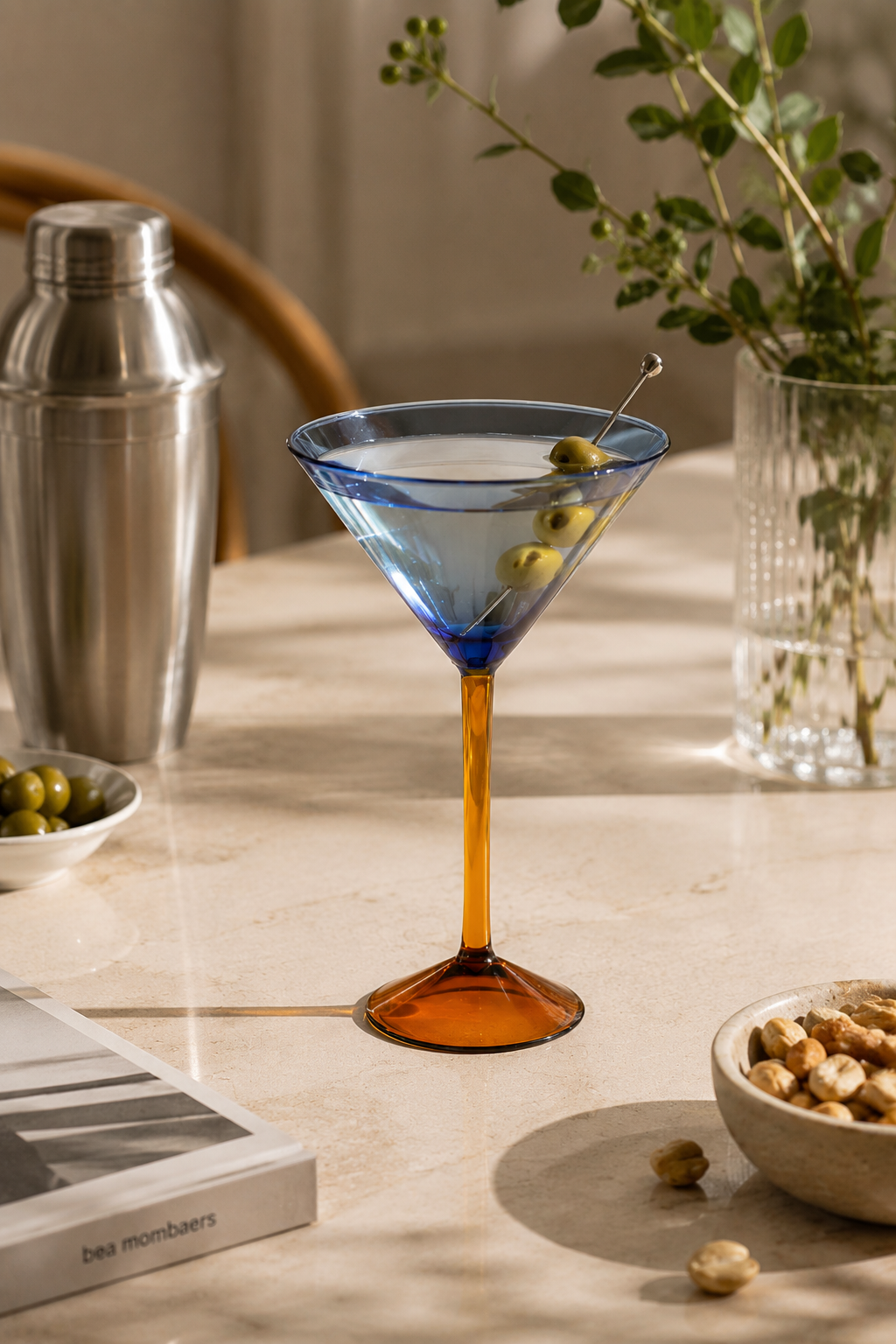 Two tone cocktail glass