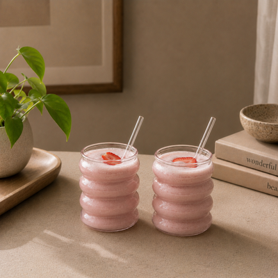 Blush bubble glass