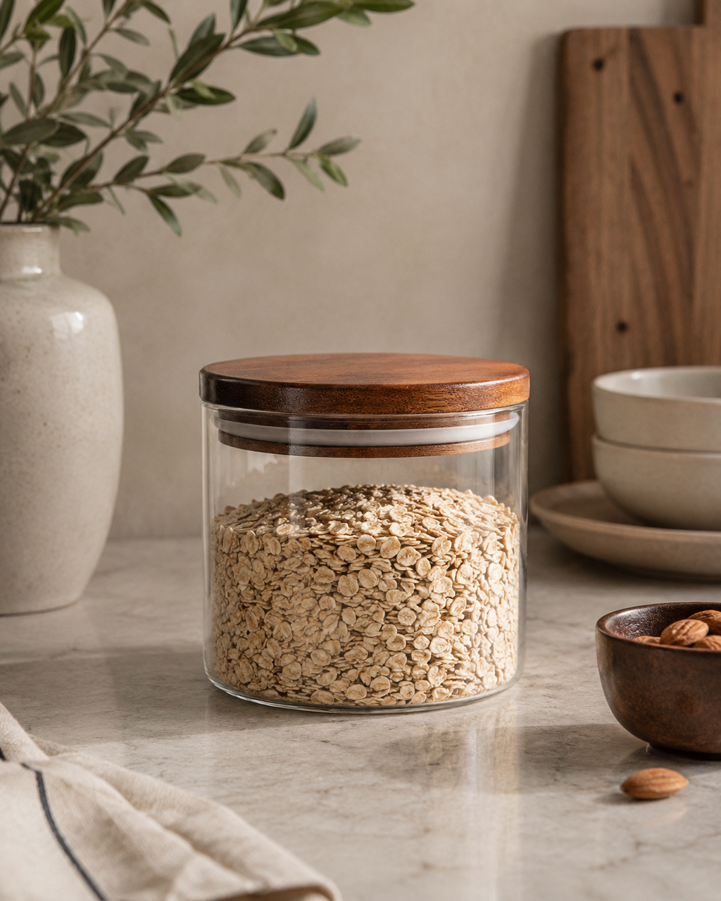 Sheesham lid Glass Storage Jars | set of 2