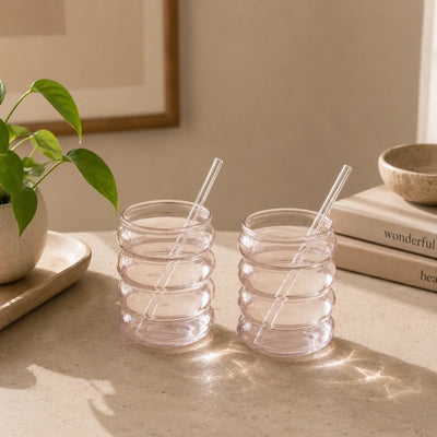 Blush bubble glass