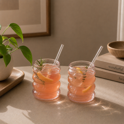 Blush bubble glass