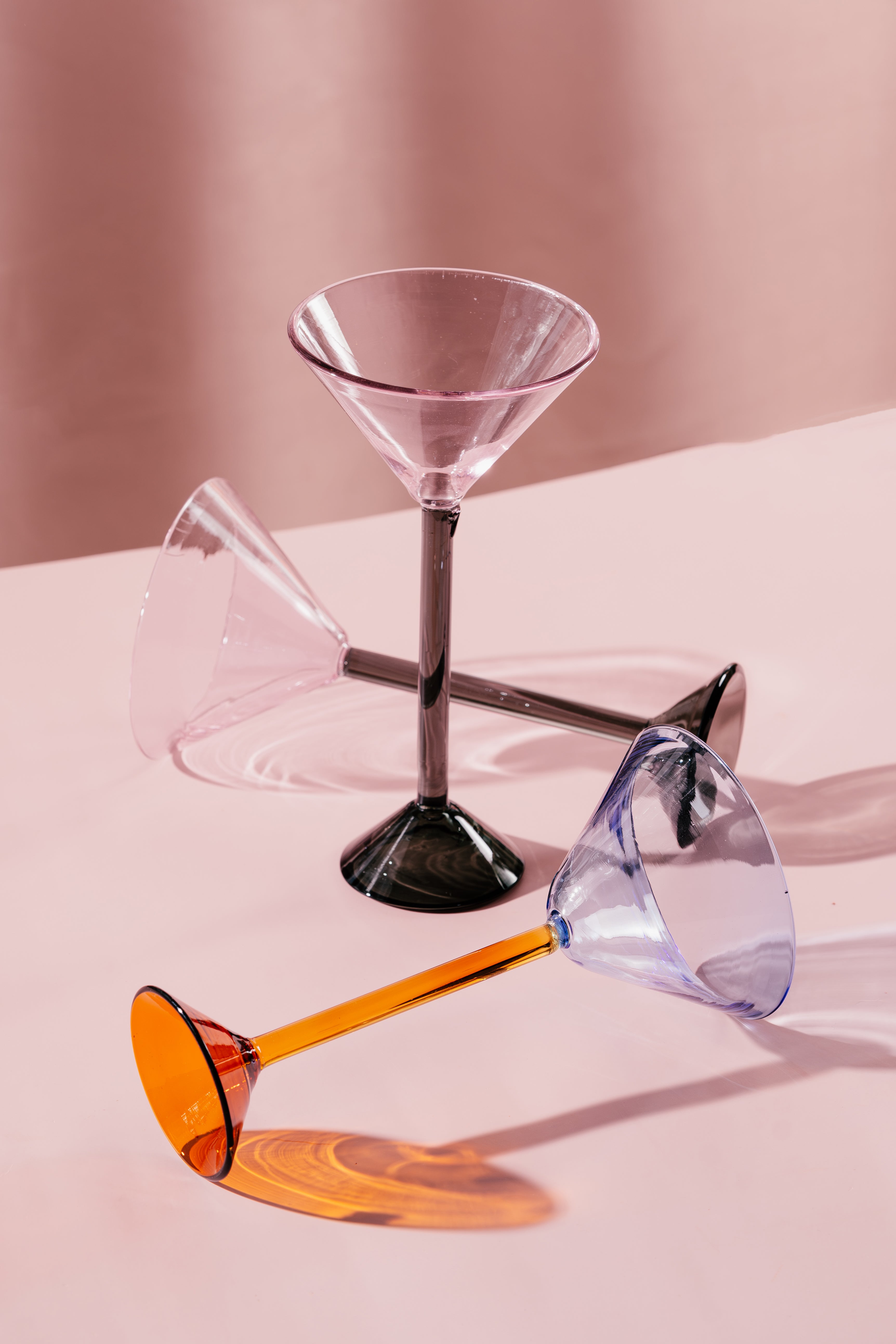 two tone cocktail glass , set of 2 (cobalt blue)