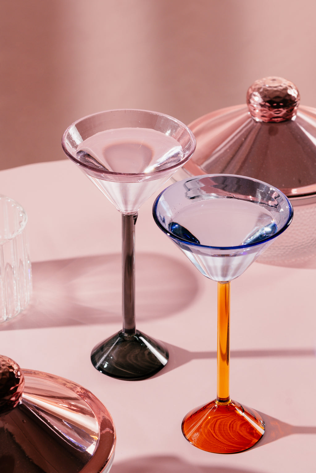 two tone cocktail glass , set of 2 (cobalt blue)