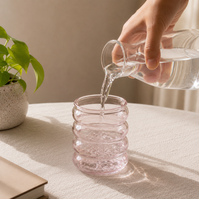 Blush bubble glass
