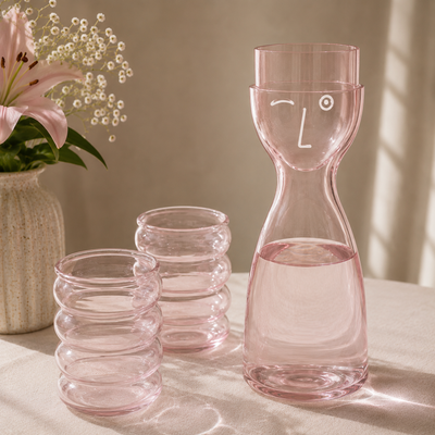 Blush borosilicate Glass set