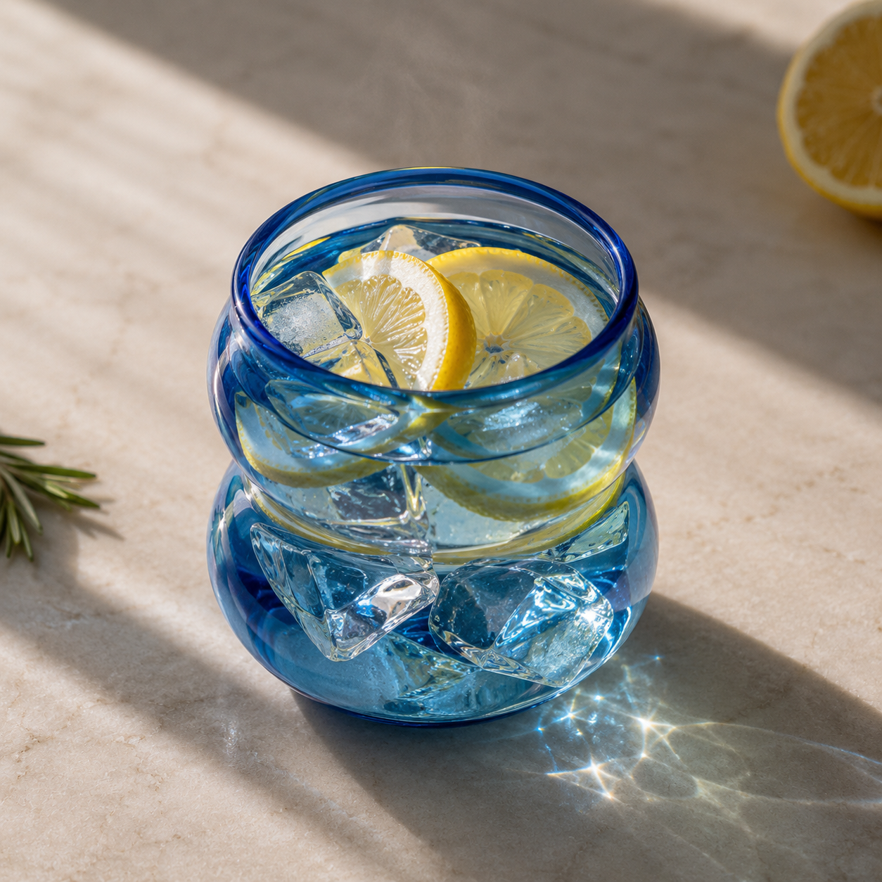Cobalt Blue Lune Glass | Set of 2