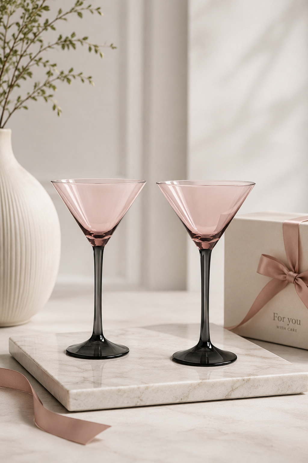 Two tone cocktail glass