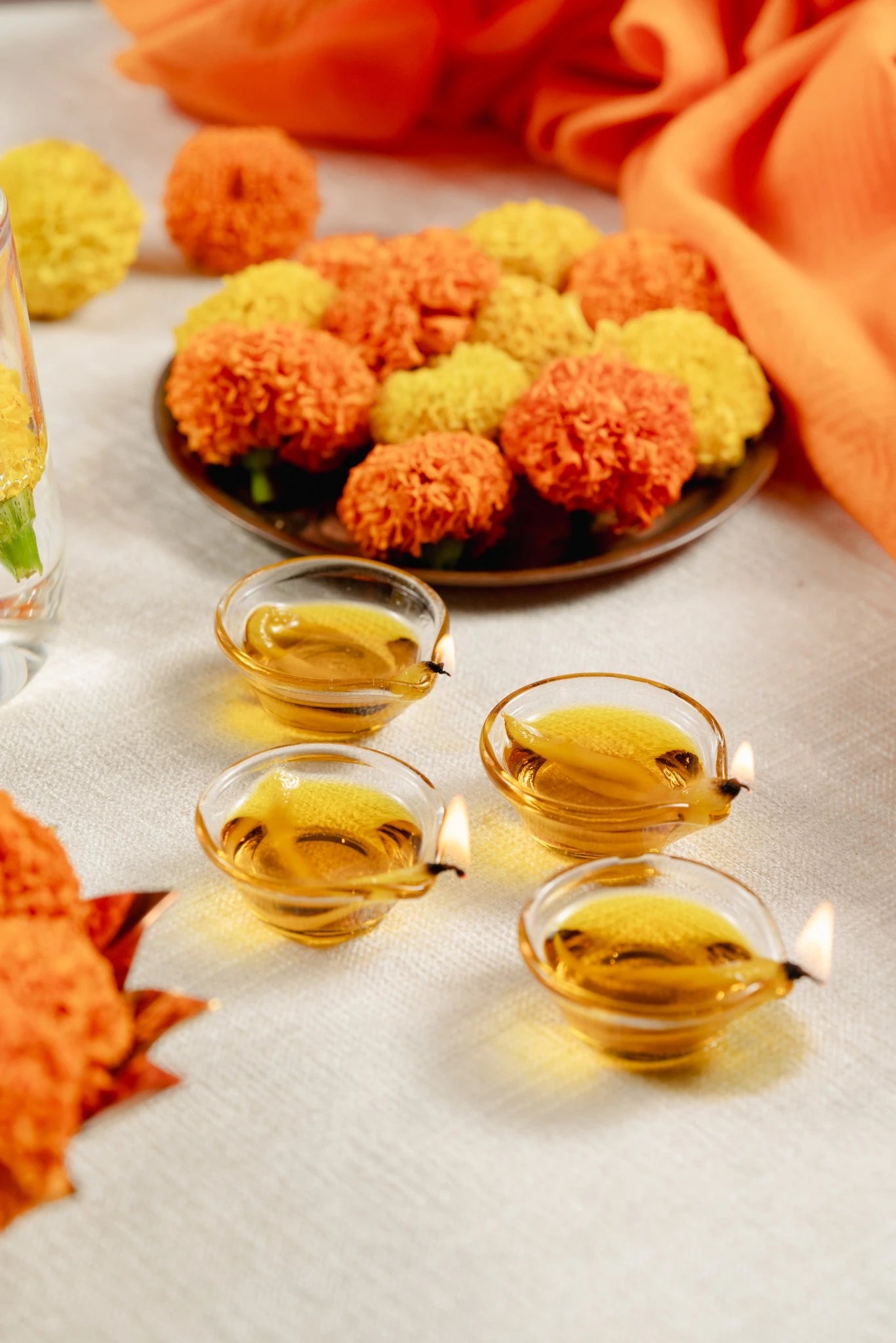 Glass Diyas - reusable , heat resistant borosilicate glass