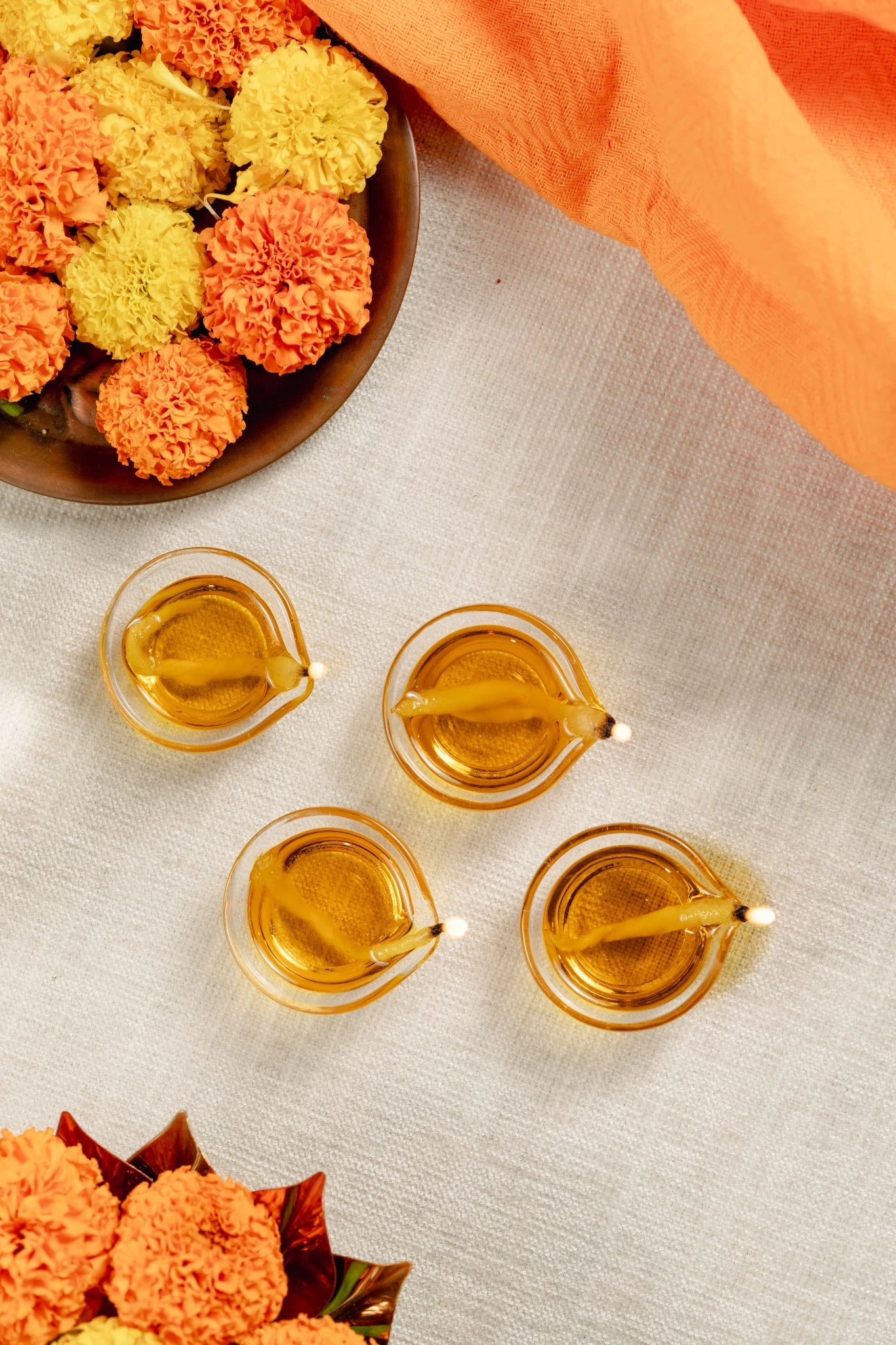 Glass Diyas - reusable , heat resistant borosilicate glass