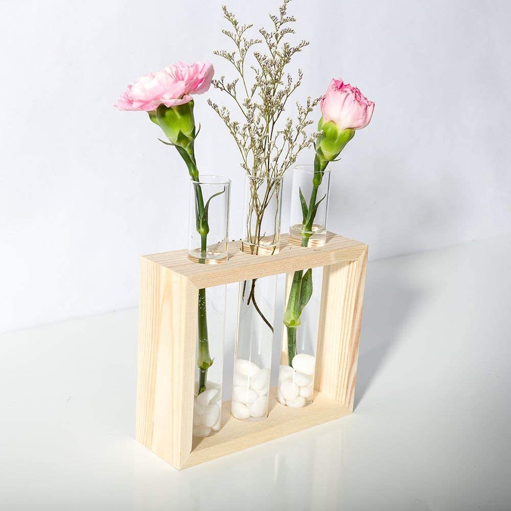 Triple Glass Planter Stand, Modern Flower Vase Stand